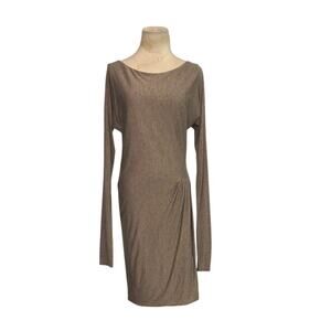 Rebecca Taylor taupe long sleeves knit dress size Medium